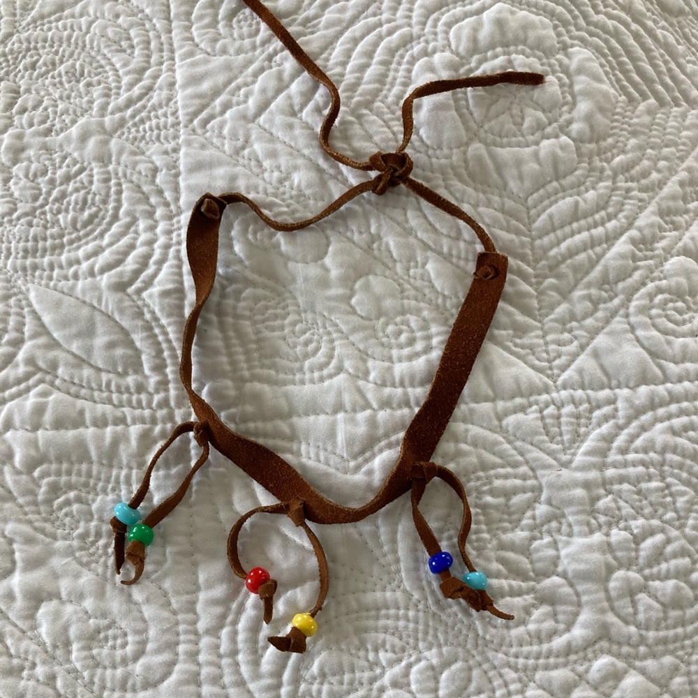 Handmade Suede Choker with Beads